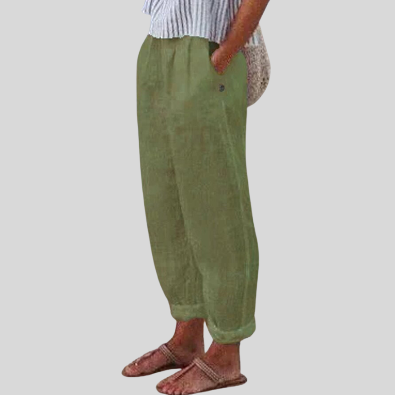 Romhilda | Weiche Leinenhose mit Seitentaschen aus Leinen