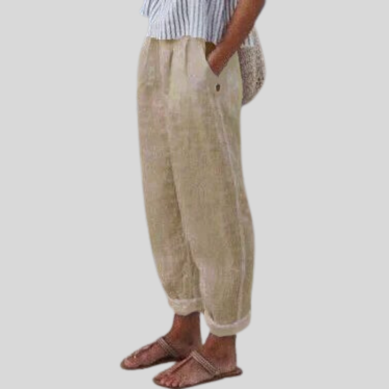 Romhilda | Weiche Leinenhose mit Seitentaschen aus Leinen