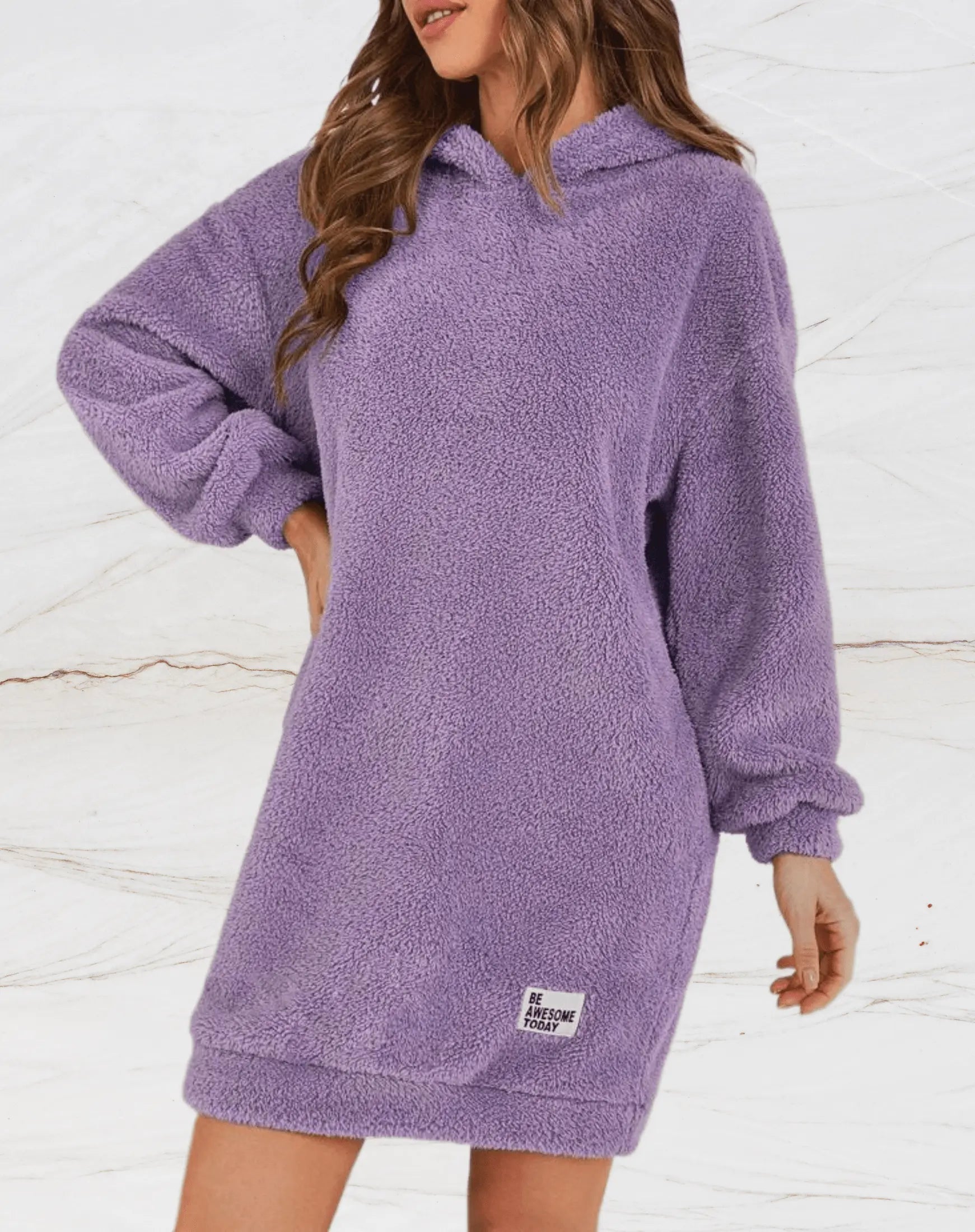 Gemütlicher Oversized Flauschiger Hoodie Für Frauen