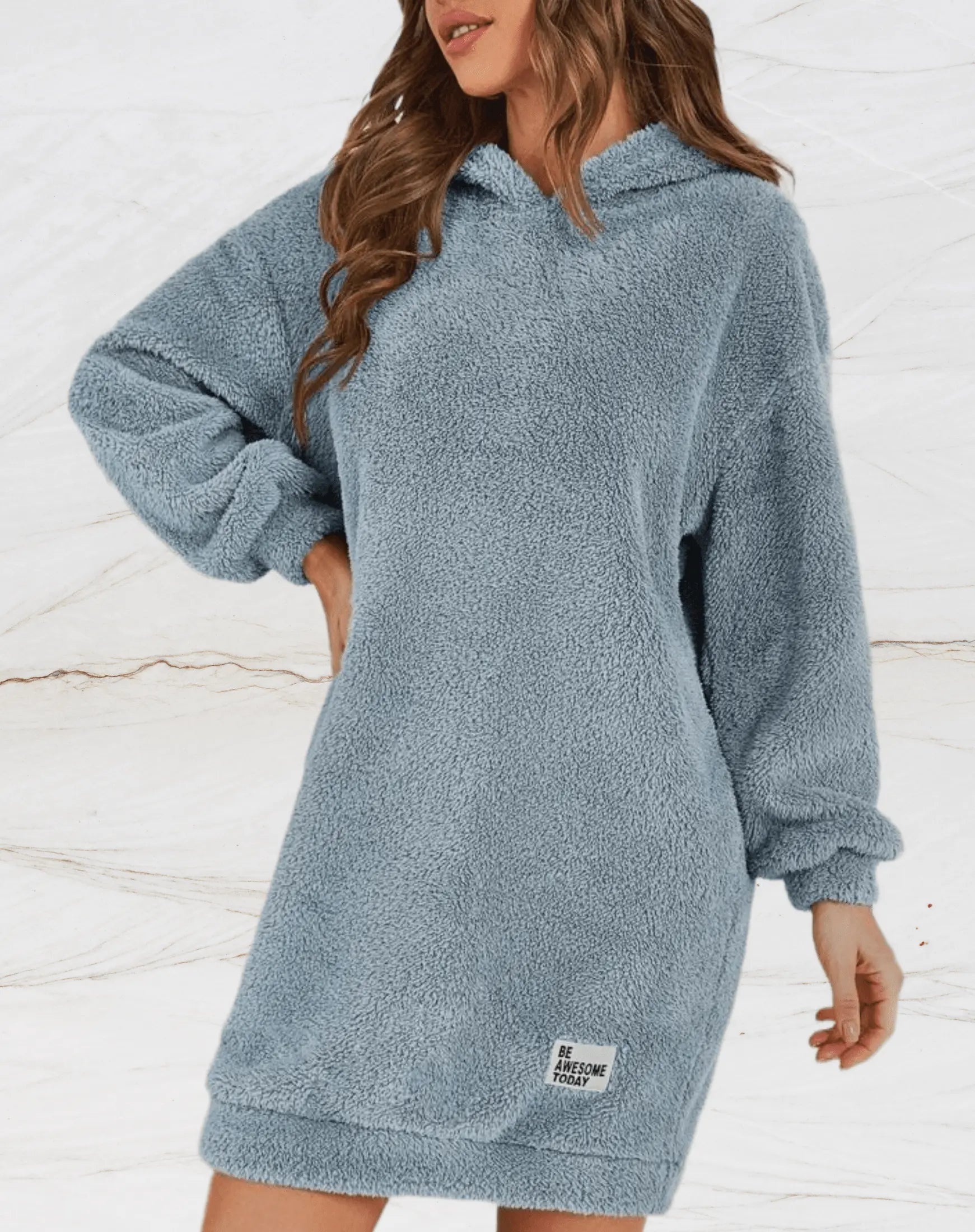 Gemütlicher Oversized Flauschiger Hoodie Für Frauen