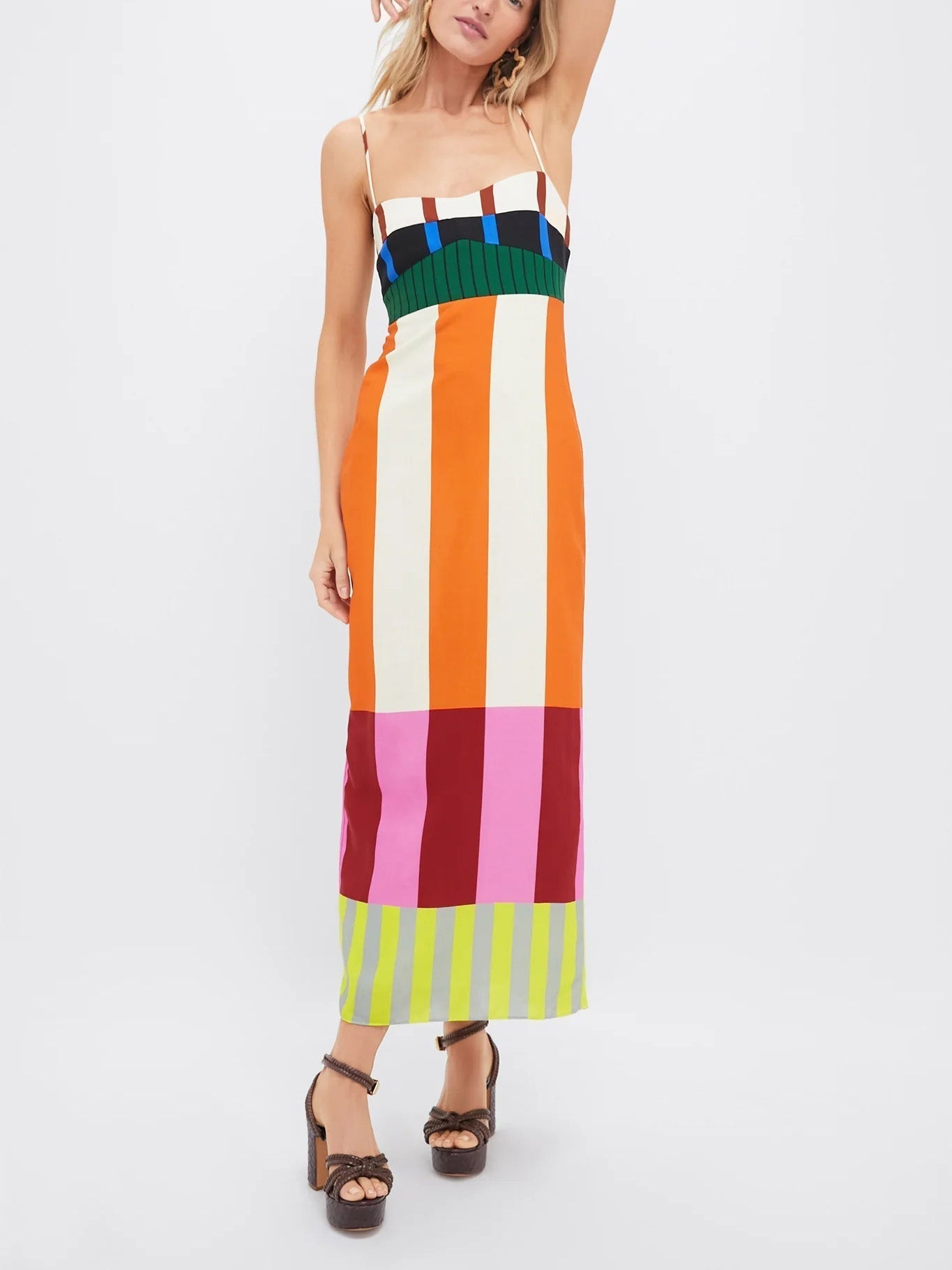 Brezia | Langes Sommerkleid mit Farbblöcken