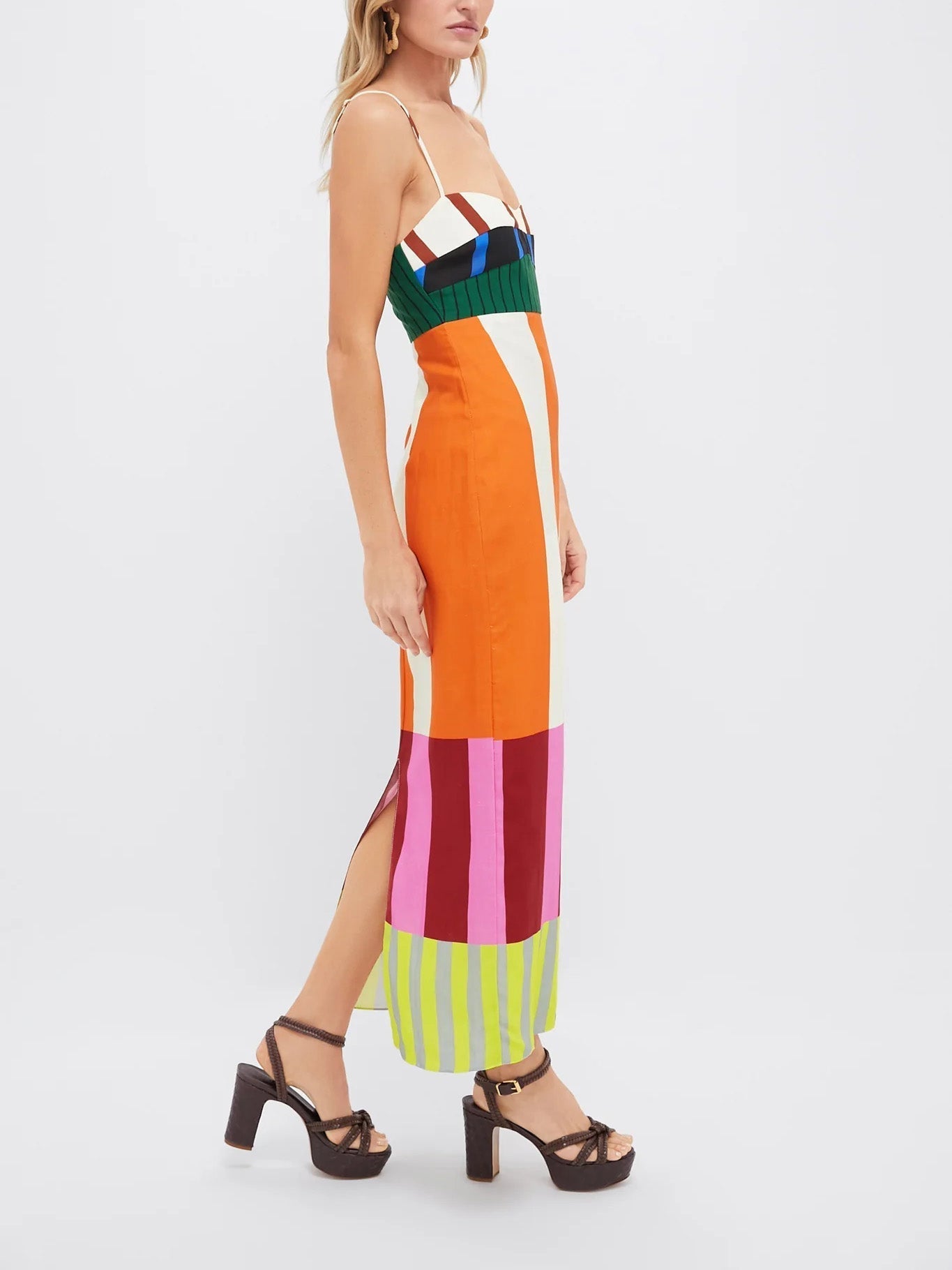 Brezia | Langes Sommerkleid mit Farbblöcken