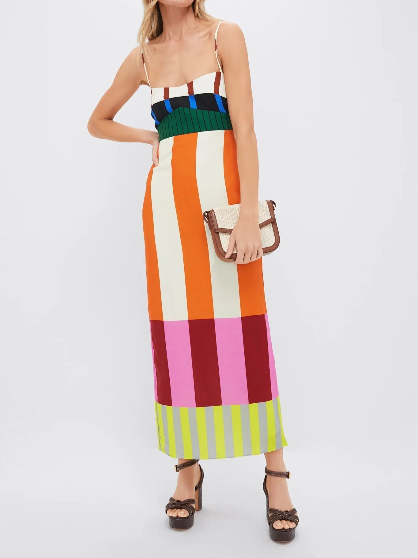 Brezia | Langes Sommerkleid mit Farbblöcken