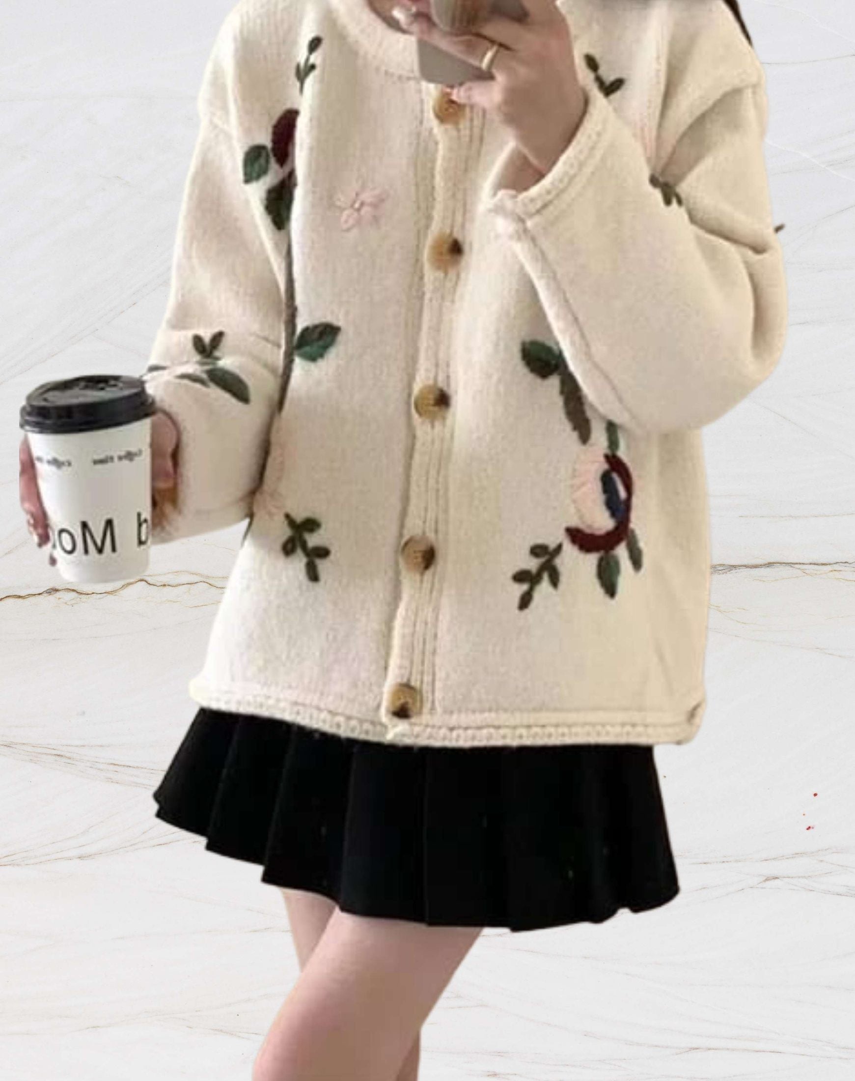 Schicke Bestickte Strickweste Für Mühelosen Stil Und Wärme Für Frauen