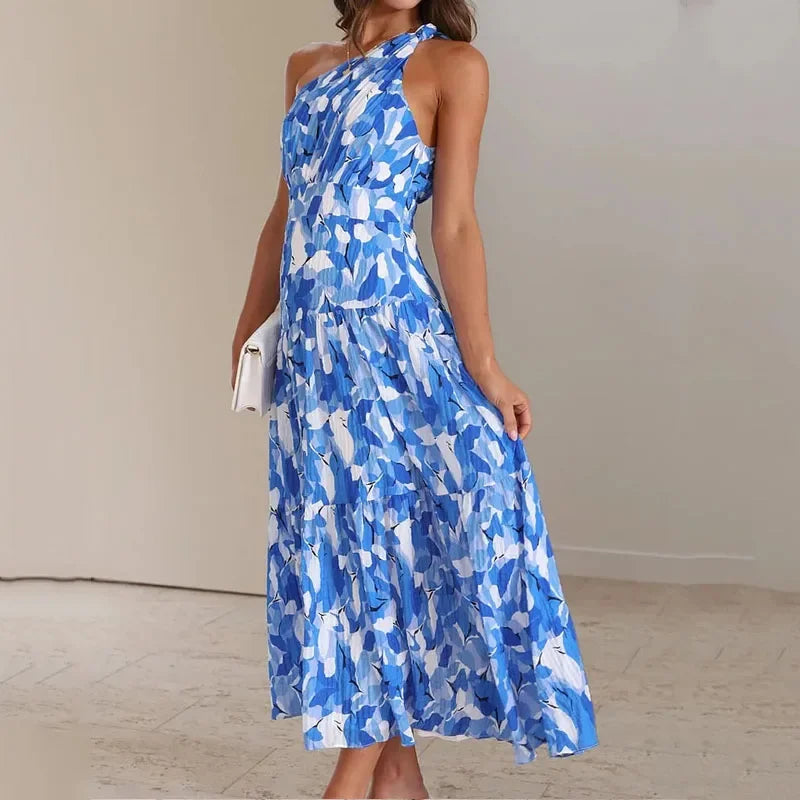Elegantes One-Shoulder-Midikleid Für Frauen