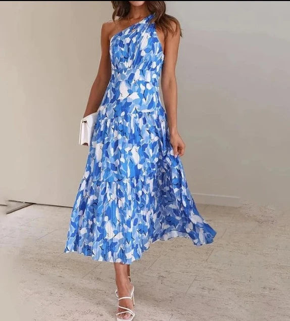 Elegantes One-Shoulder-Midikleid Für Frauen
