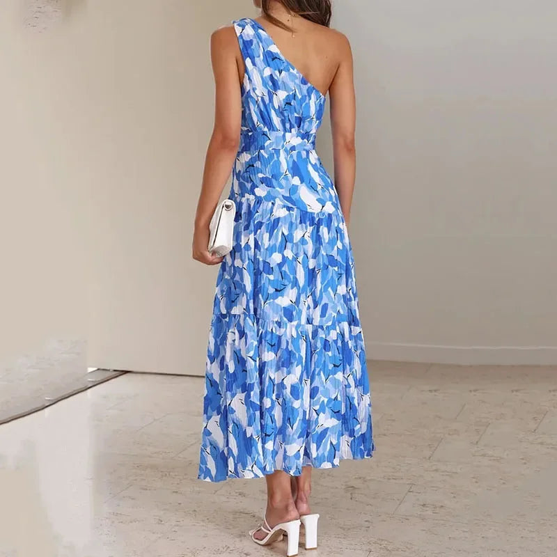 Elegantes One-Shoulder-Midikleid Für Frauen