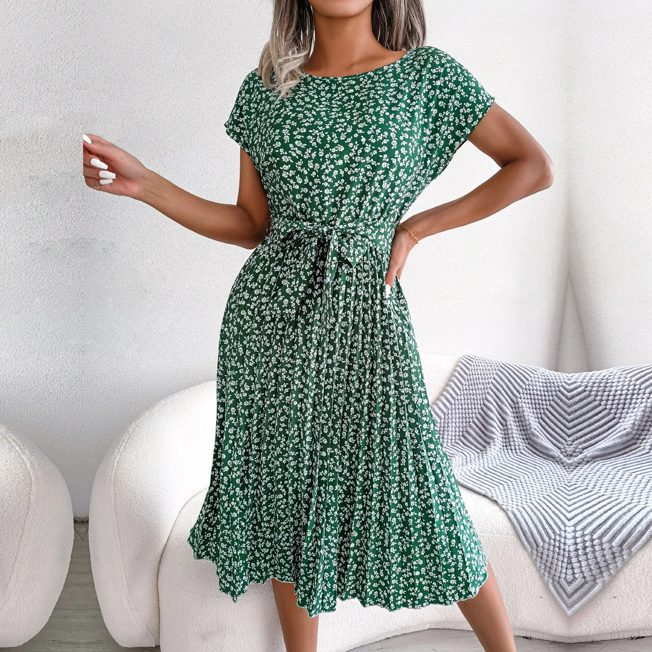 Fließendes Ärmelloses Sommerkleid Für Frauen