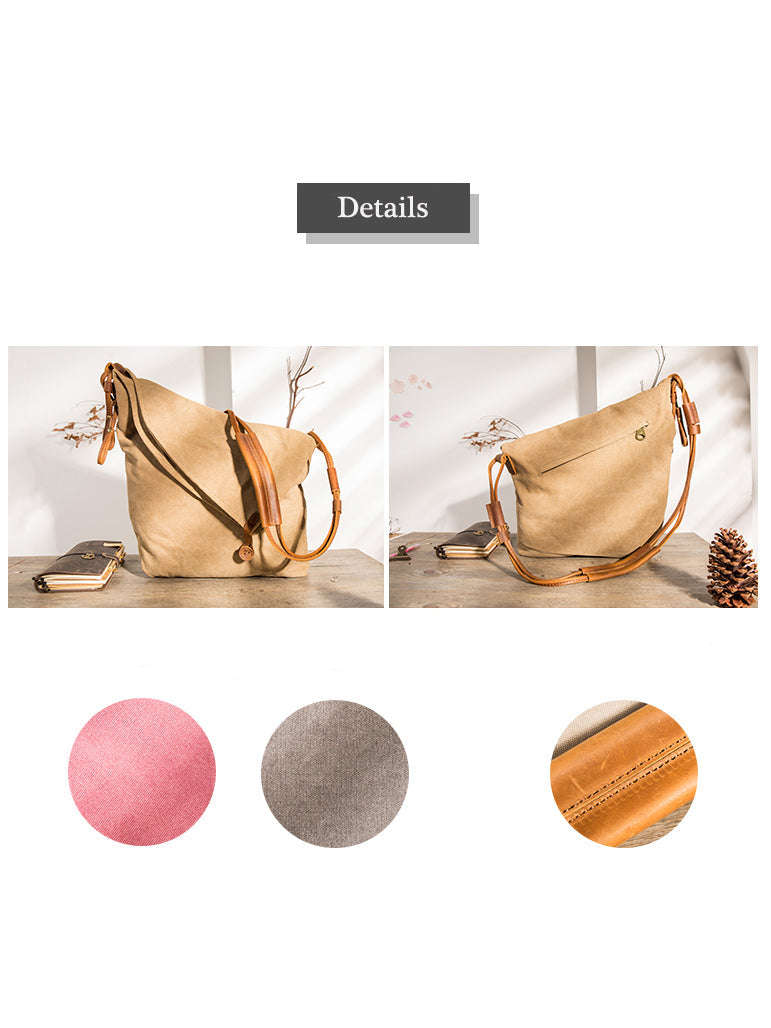 Ambrosia | Damen Canvas und Leder Crossbody Tasche