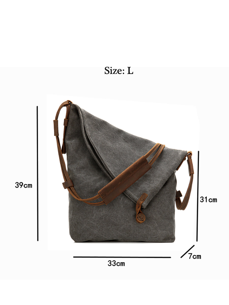 Ambrosia | Damen Canvas und Leder Crossbody Tasche