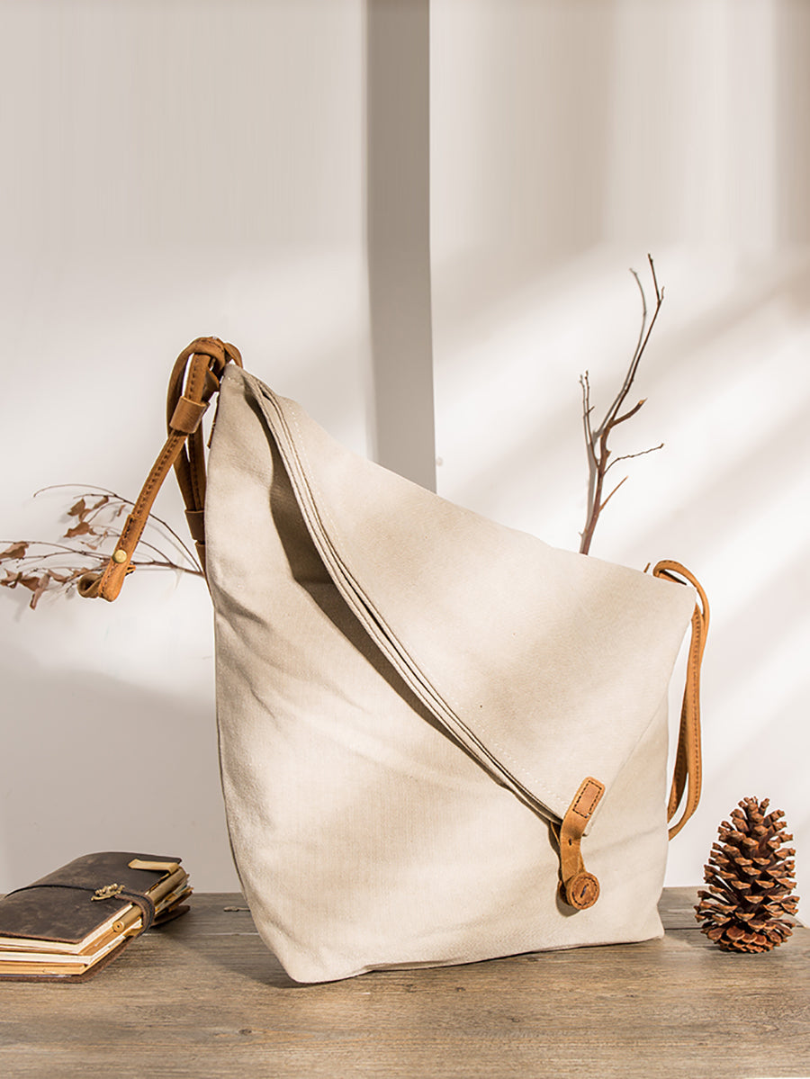 Ambrosia | Damen Canvas und Leder Crossbody Tasche
