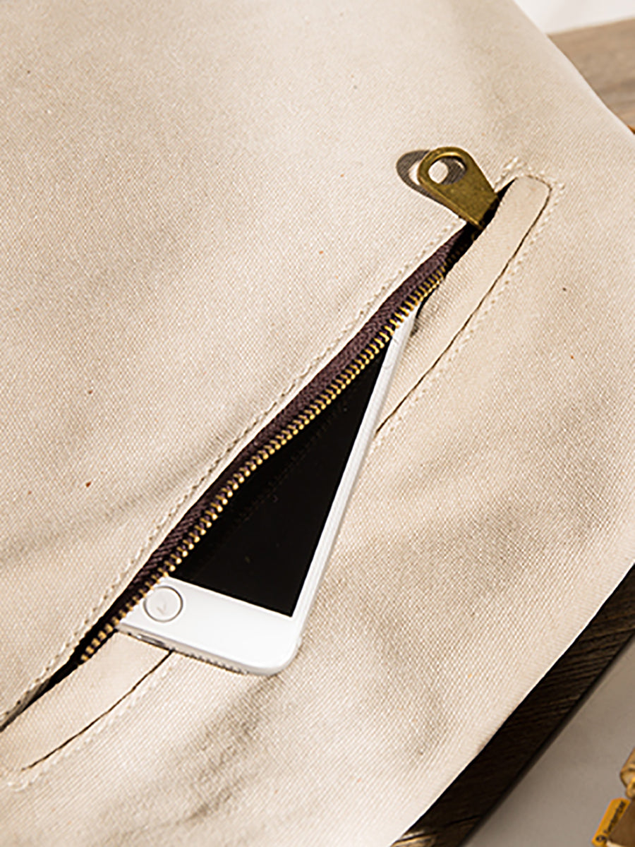 Ambrosia | Damen Canvas und Leder Crossbody Tasche