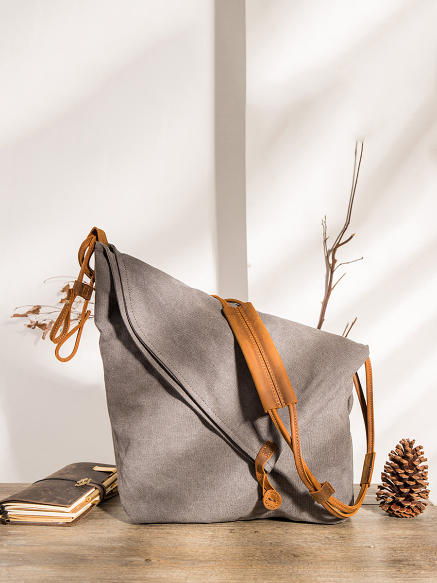 Ambrosia | Damen Canvas und Leder Crossbody Tasche