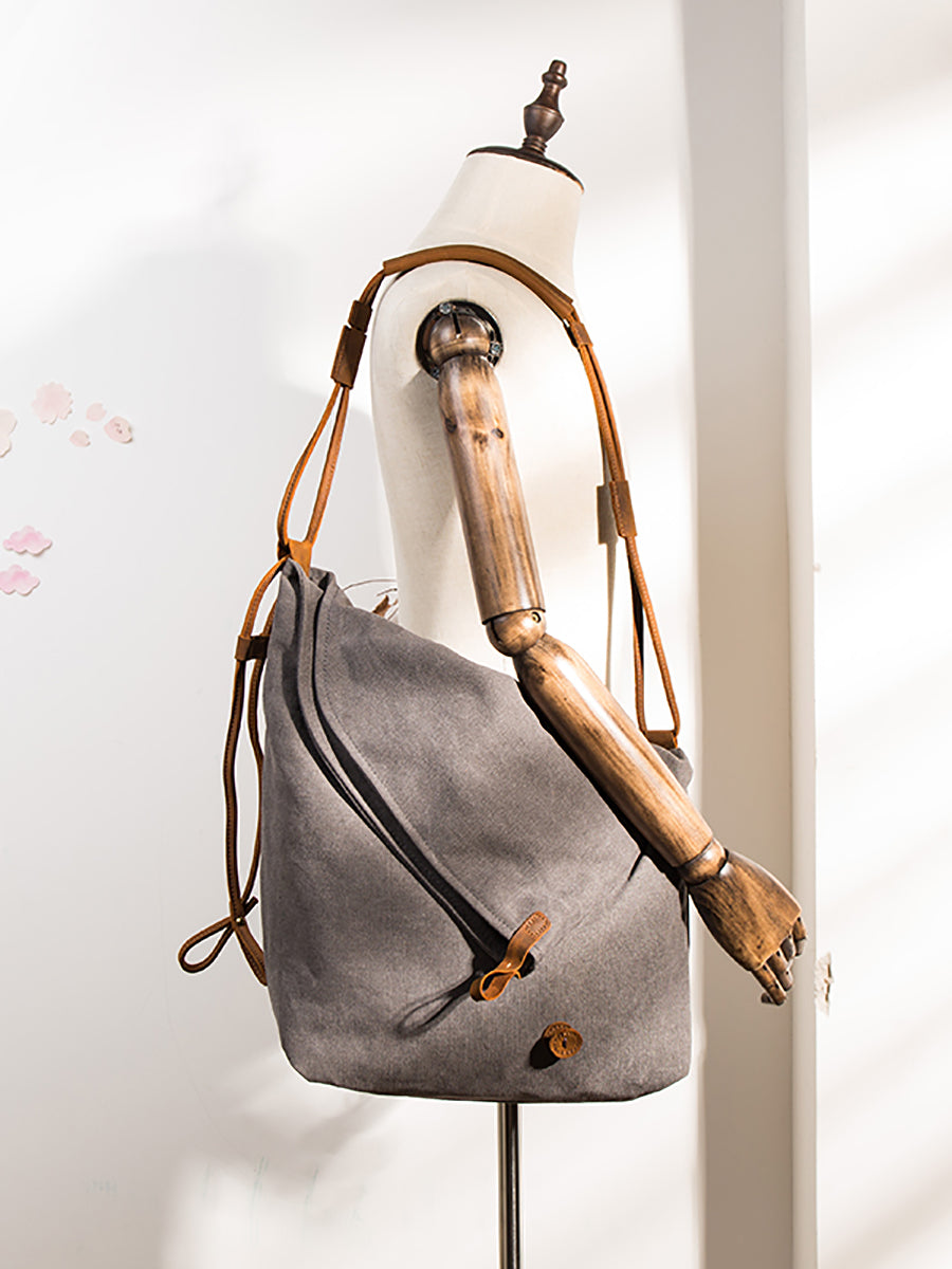 Ambrosia | Damen Canvas und Leder Crossbody Tasche