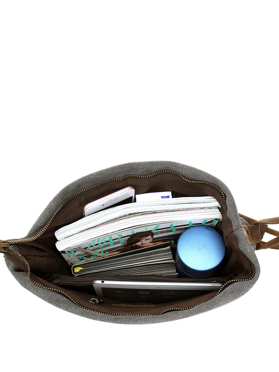 Ambrosia | Damen Canvas und Leder Crossbody Tasche