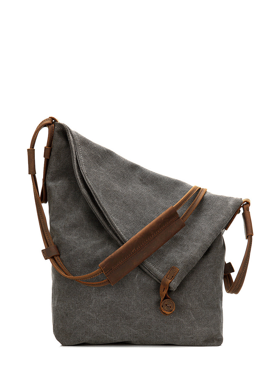 Ambrosia | Damen Canvas und Leder Crossbody Tasche