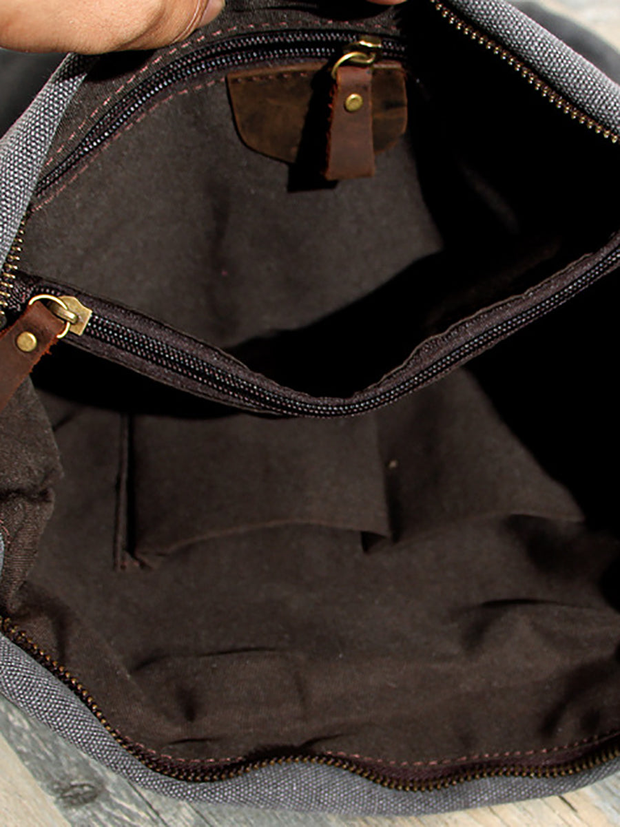 Ambrosia | Damen Canvas und Leder Crossbody Tasche