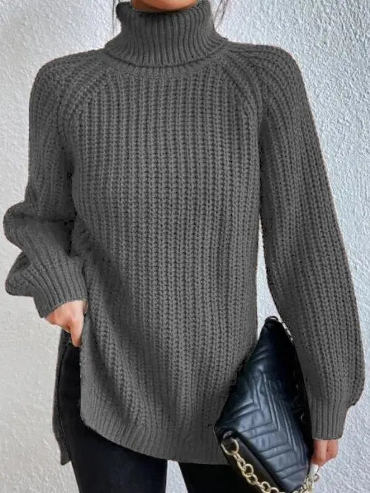 Raffinierter Rollkragen-Strickpullover Für Frauen