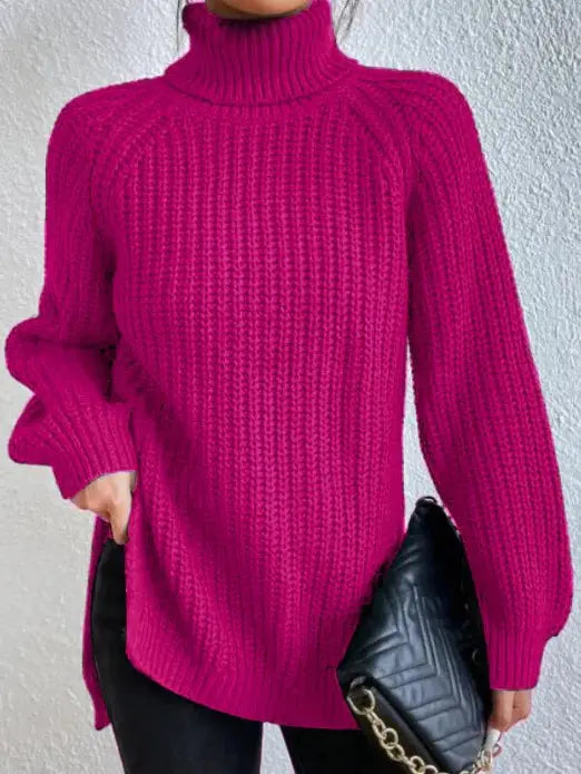 Raffinierter Rollkragen-Strickpullover Für Frauen