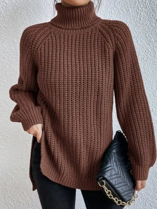 Raffinierter Rollkragen-Strickpullover Für Frauen