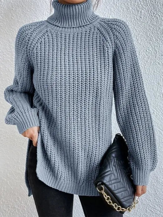 Raffinierter Rollkragen-Strickpullover Für Frauen