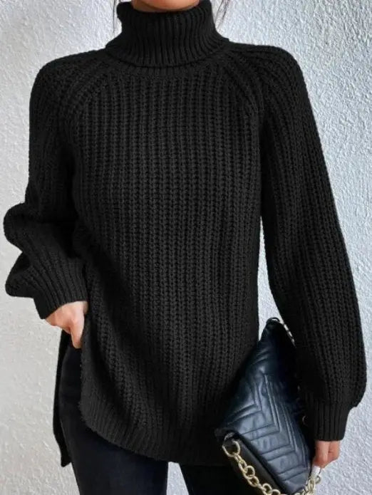 Raffinierter Rollkragen-Strickpullover Für Frauen