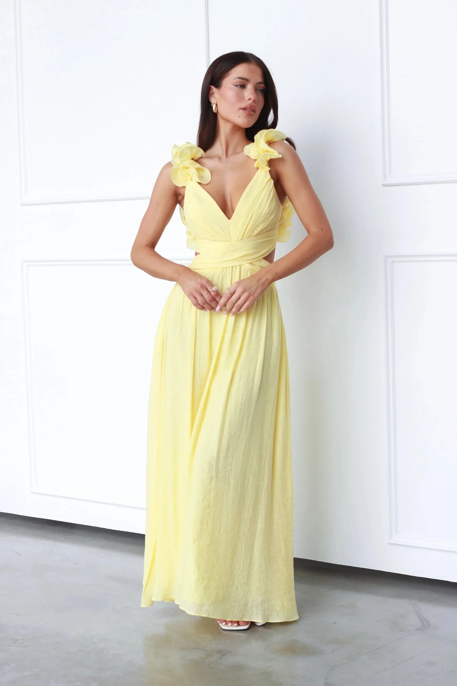 Elegantes Maxikleid mit tiefem V-Ausschnitt Für Frauen