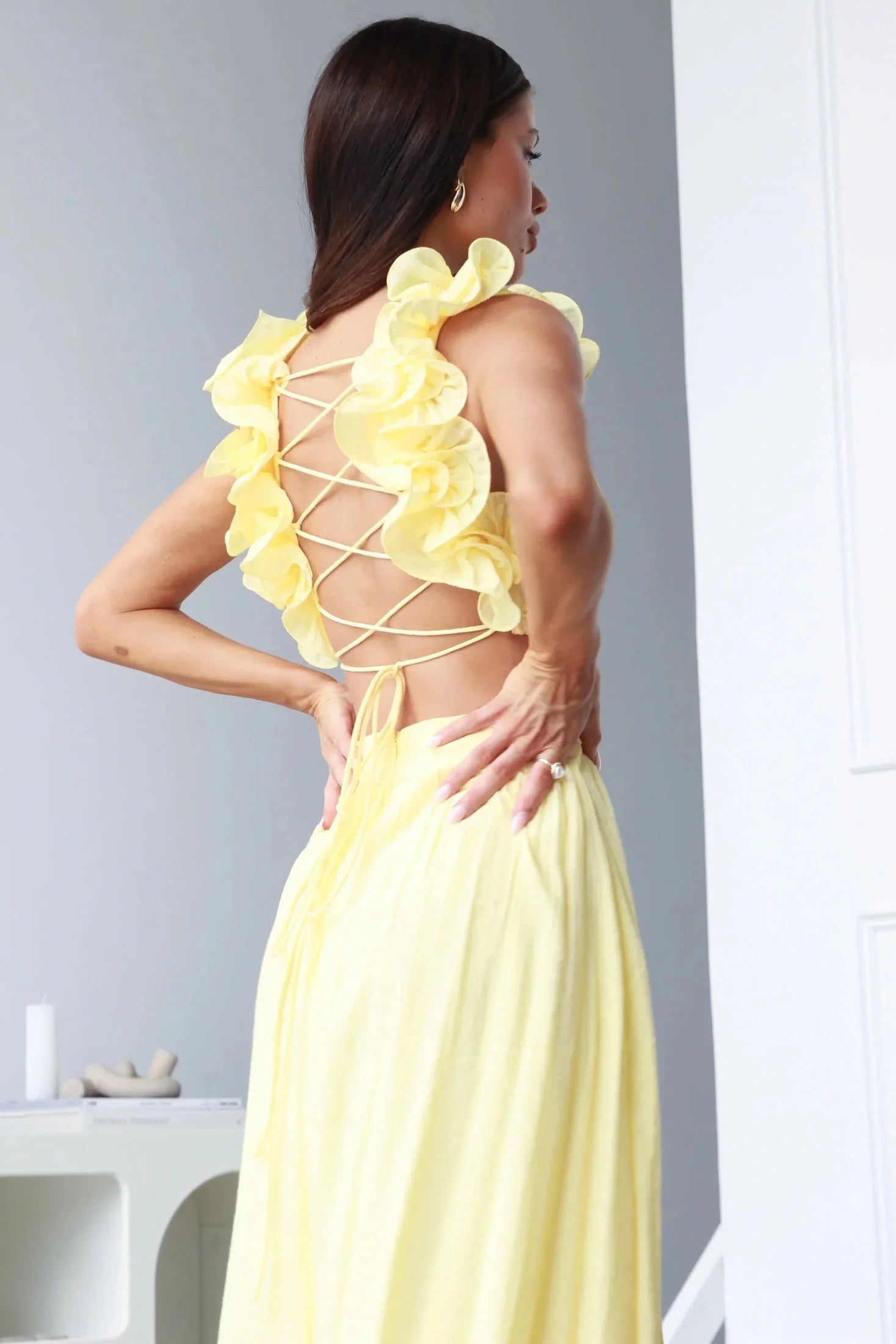Elegantes Maxikleid mit tiefem V-Ausschnitt Für Frauen