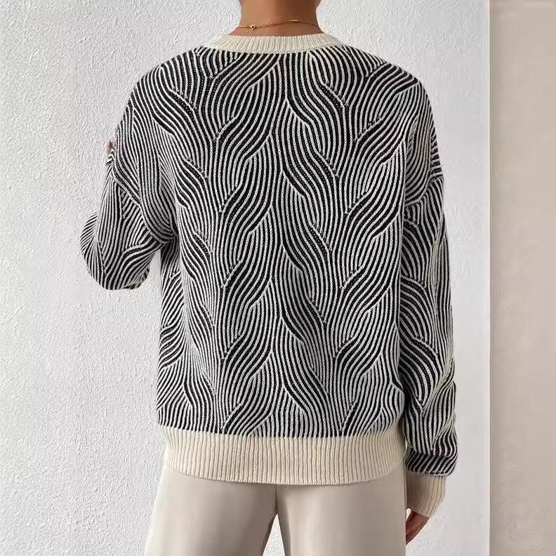 Gestrickter Pullover mit Hohem Kragen für Frauen