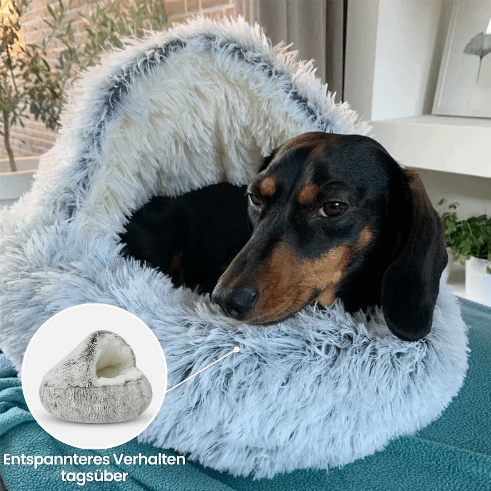Haustierhöhle mit Kapuze – Gemütlicher Rückzugsort für Hunde und Katzen product image 2