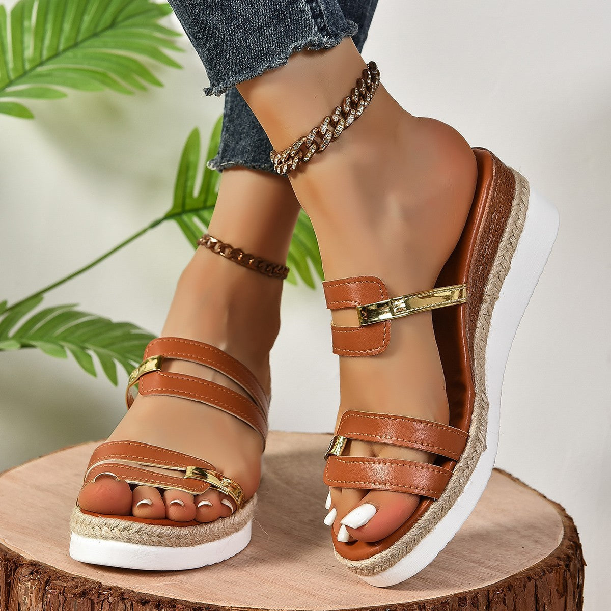 Telesia | Modische Wedges Sandalen