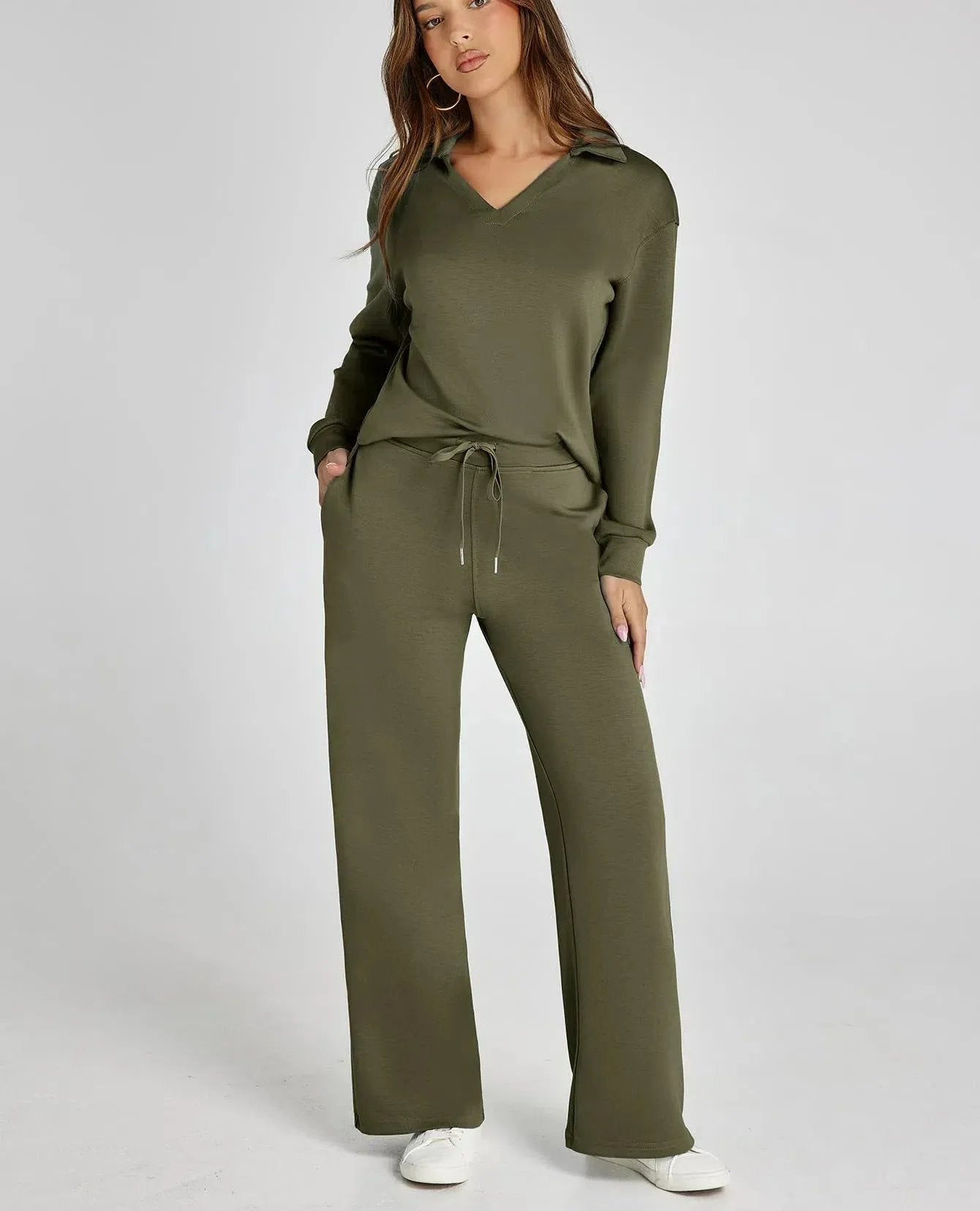 Damen Zweiteiler Set Langarm Hose Freizeit Outfit product image 6