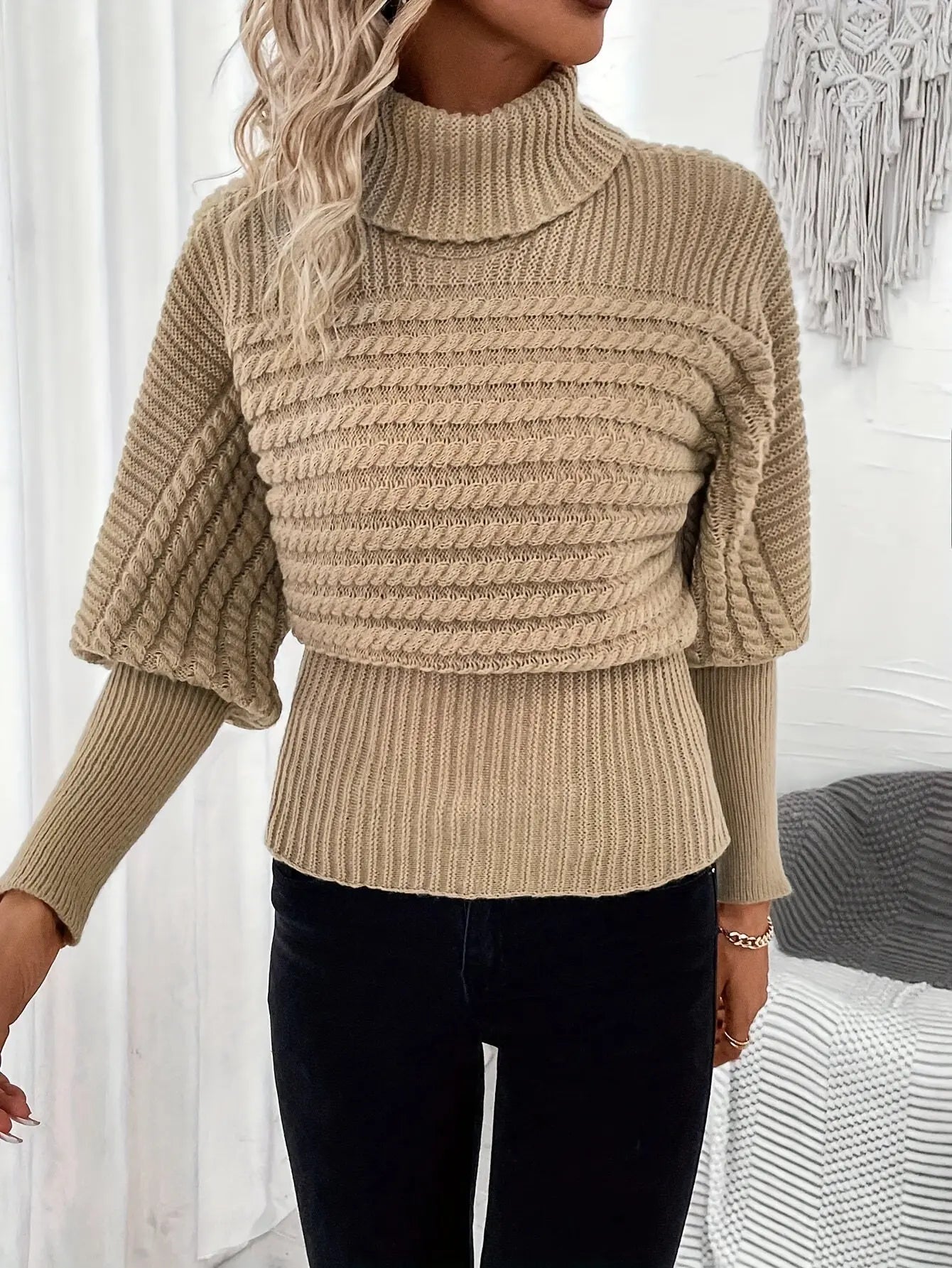 Oversize Gemütlicher Strickpullover für Frauen