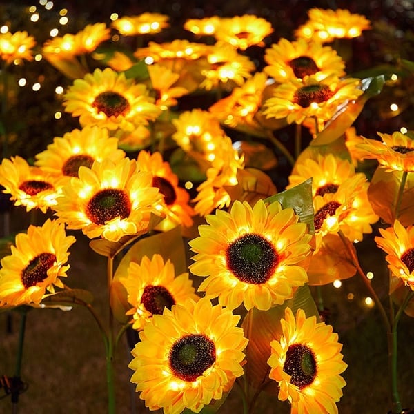 Solar Gartenleuchten Sonnenblumen Warmweiß Außenbeleuchtung Wetterfest product image 4