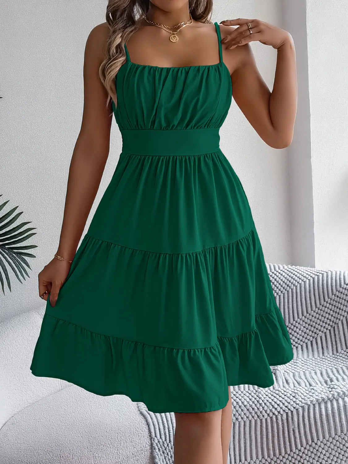 Gaelle | Stufenkleid mit gesmoktem Rücken