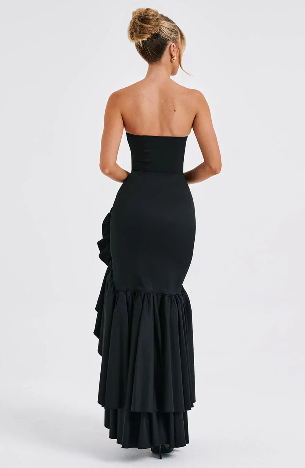 Ärmelloses Maxikleid Mit Schlitz Und Rüschen Für Frauen