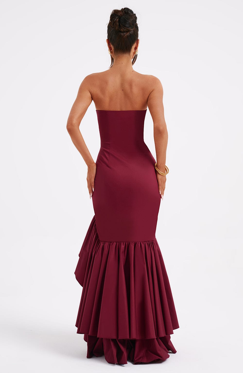 Ärmelloses Maxikleid Mit Schlitz Und Rüschen Für Frauen