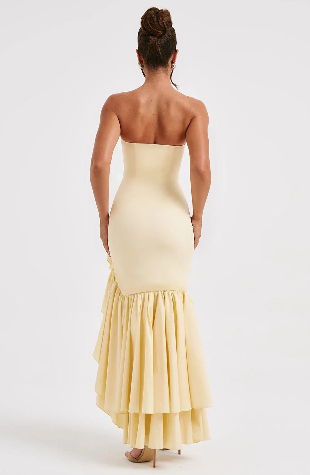Ärmelloses Maxikleid Mit Schlitz Und Rüschen Für Frauen