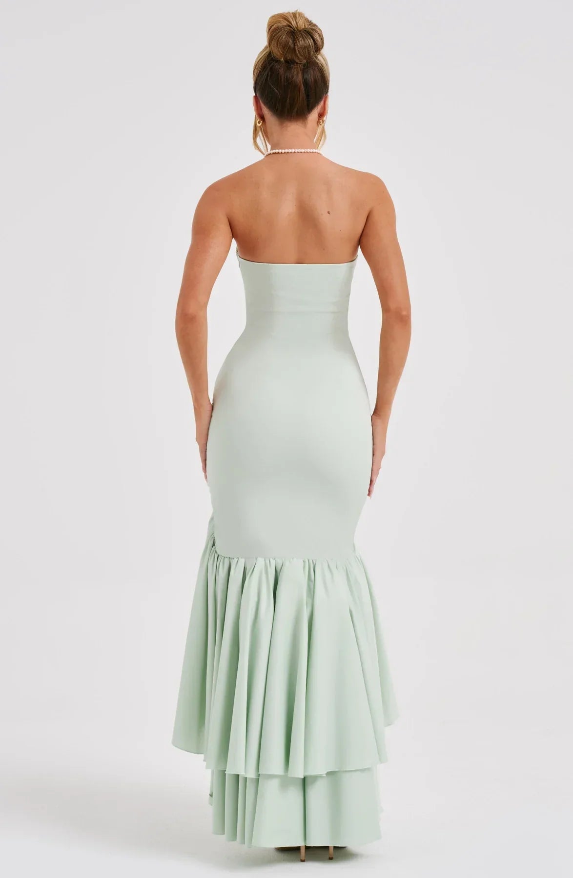 Ärmelloses Maxikleid Mit Schlitz Und Rüschen Für Frauen