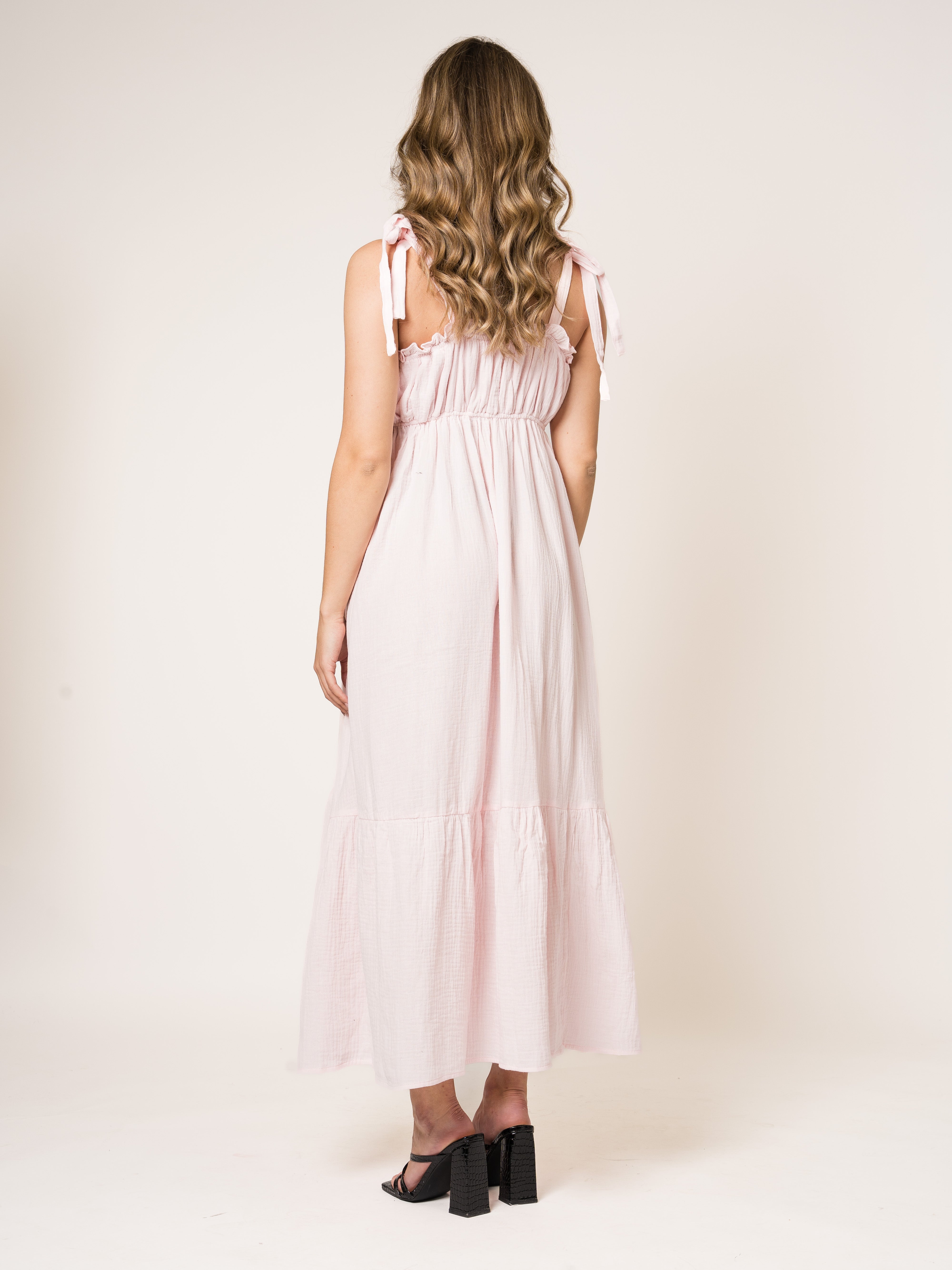 Addalee | Elegantes Musselin Maxikleid
