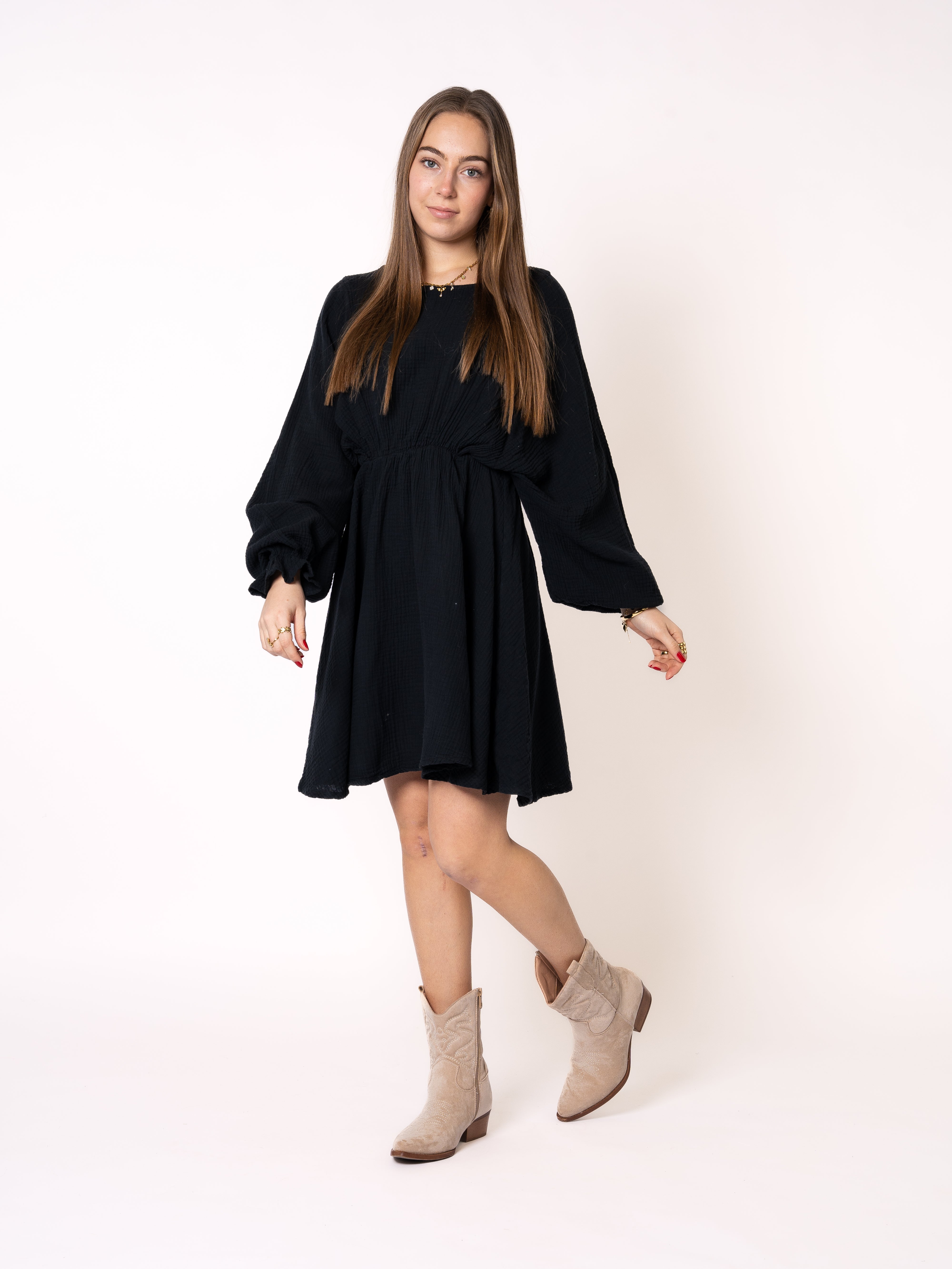 Adalena | Luftiges Musselin Minikleid