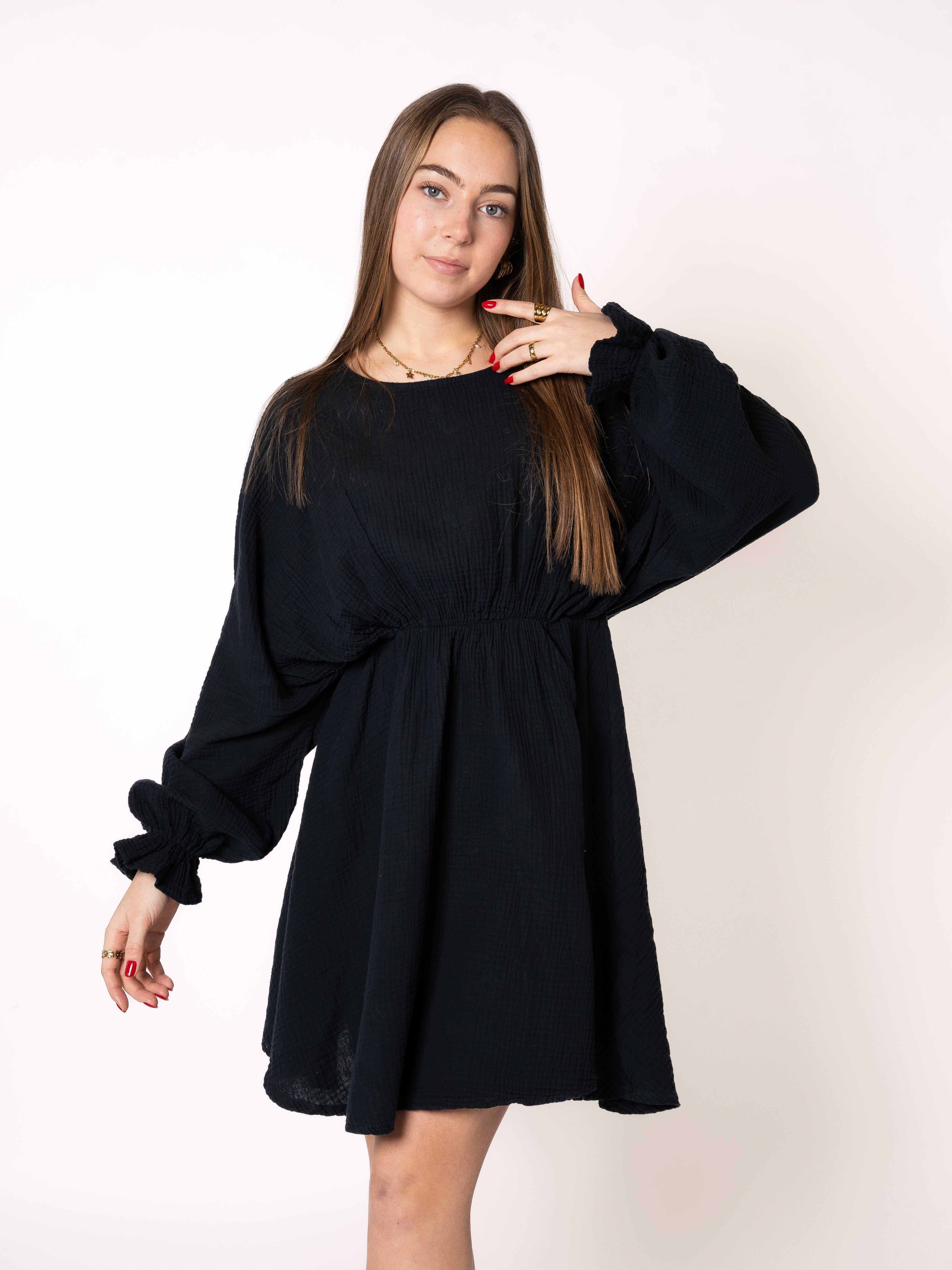 Adalena | Luftiges Musselin Minikleid