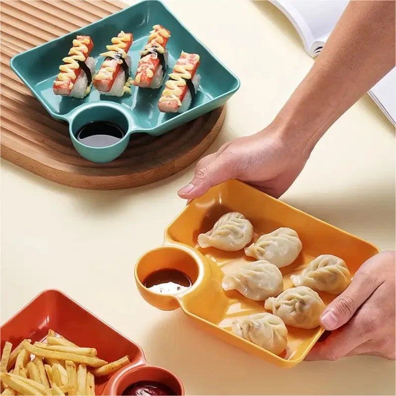 Snack- & Dip-Teller – Soßenschale, Stapelbar, 4 Farben product image 1