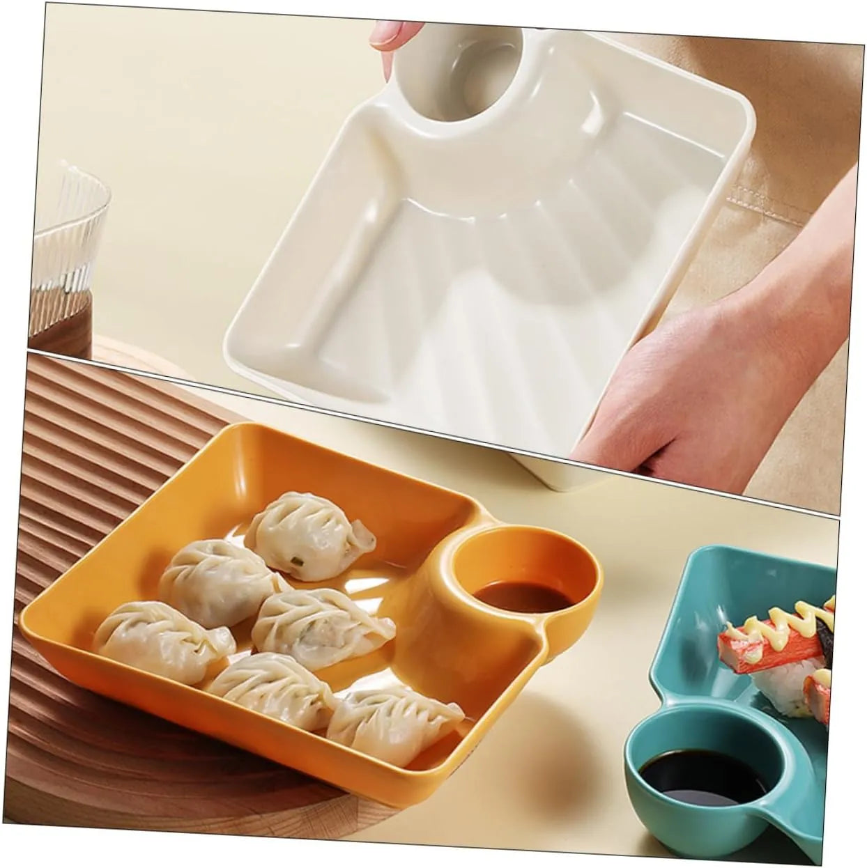 Snack- & Dip-Teller – Soßenschale, Stapelbar, 4 Farben product image 3