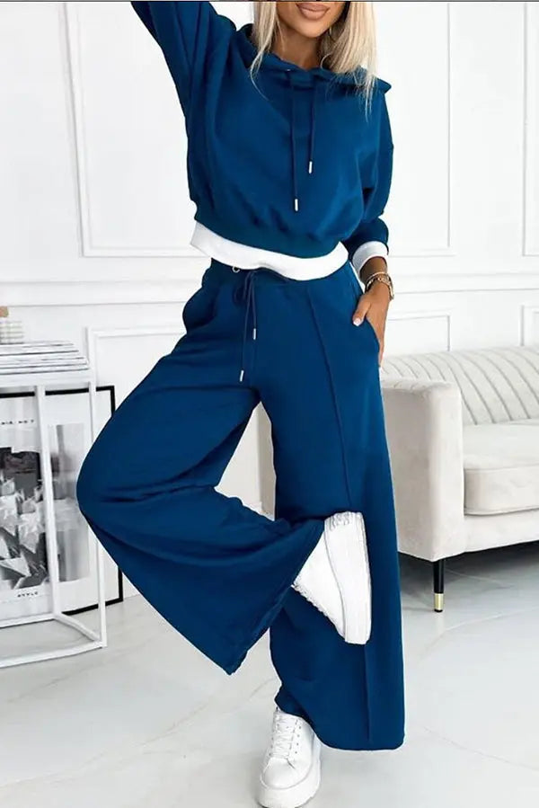 Damen Kapuzenpullover und weites Hosen-Set