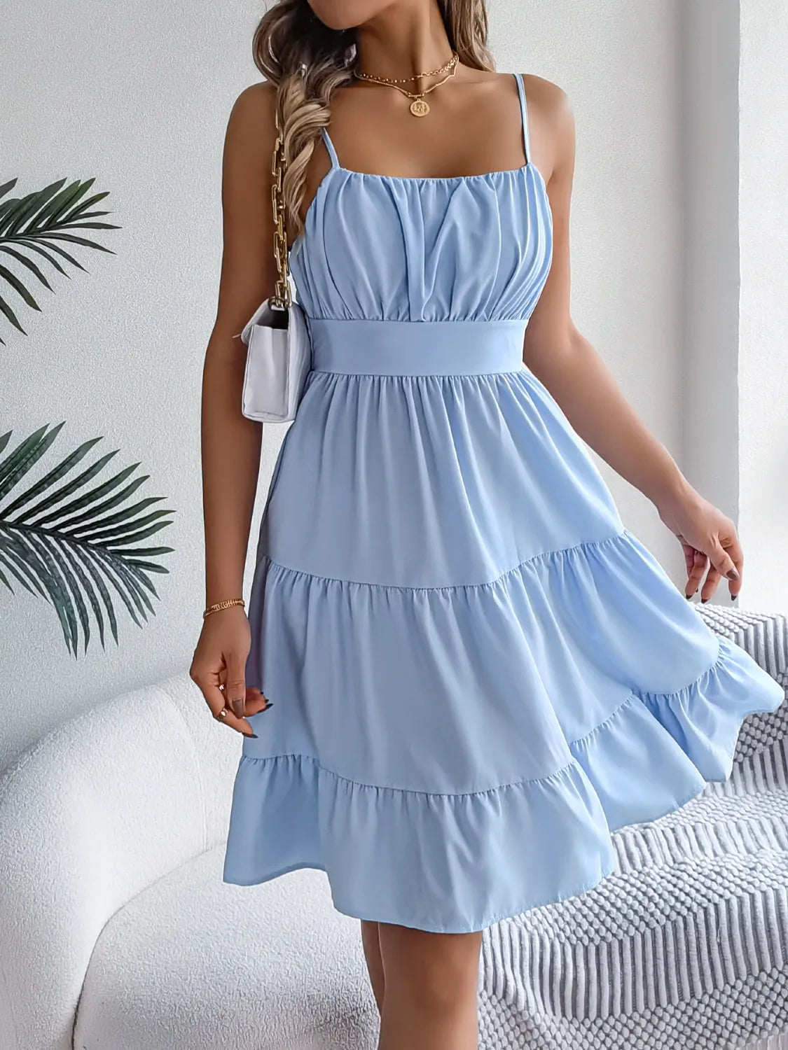 Gaelle | Stufenkleid mit gesmoktem Rücken