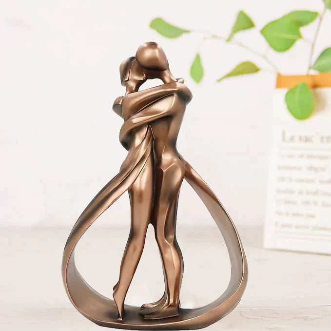 Dekorative Skulptur Bronzeton – Zwei Figuren, zeitloses Design product image 6