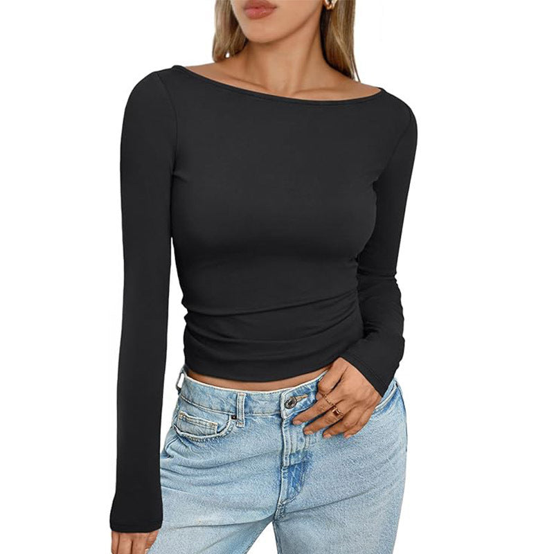 Langarm-Slim-Fit-T-Shirt für Frauen