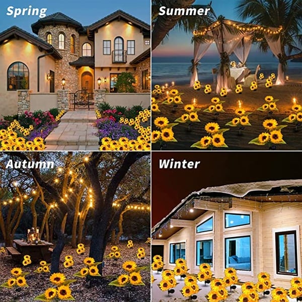Solar Gartenleuchten Sonnenblumen Warmweiß Außenbeleuchtung Wetterfest product image 15