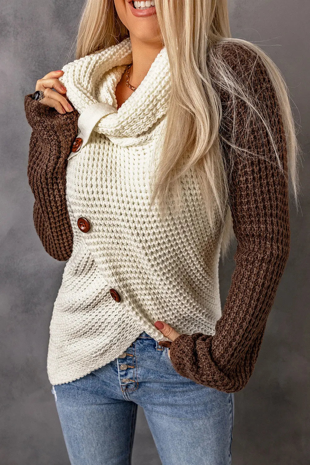 Strickpullover mit Auffälligen Streifen Für Frauen